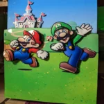 Mario and Luigi – 3D Shadow Box (8″ x 10″)