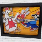 Made to Order – “Cheap Cheap and Parappa” PaRappa the Rapper 3D Paper Cut Shadow Box